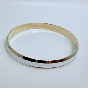 Sarah Coventry Gold & White Enamel Bangle Bracelet